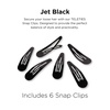 image:imageTELETIES  Snap Clip  SnagFree Design  Hair Clip Barrette for Women amp Girls  Gentle Yet Secure Hold  Smooth Finish  For All Hair Types amp Textures  One Size 175  6 Count  BronzeJet Black