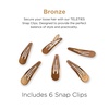 image:imageTELETIES  Snap Clip  SnagFree Design  Hair Clip Barrette for Women amp Girls  Gentle Yet Secure Hold  Smooth Finish  For All Hair Types amp Textures  One Size 175  6 Count  BronzeBronze