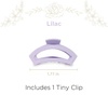 image:imageTELETIES  Tiny Open Claw Clip  Strong Grip Bendable Teeth Comfortable Cutout Design  Ideal for Long Thick Curly or Wavy Hair  For All Hair Textures  Spring Collection  Lilac
