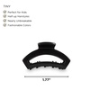 image:imageTELETIES  Tiny Open Hair Clip  For Super Thin Hair Little Kids Halfup Hairstyles  Strong Grip Bendable Teeth Open Cutout Design  Mini Claw Clip  For All Hair Textures  Coconut WhiteJet Black
