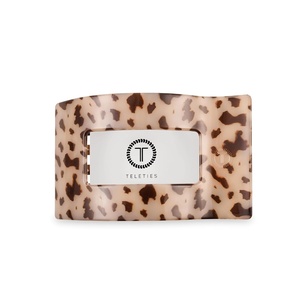 image:imageTELETIES  Large Flat Rectangle Clip  For Thick Hair  For Lounging Travel Yoga amp More  Strong Grip Bendable Teeth Comfortable LayBack Design  All Hair Textures  Coconut WhiteBlonde Tortoise