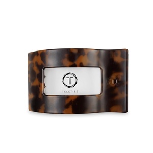image:imageTELETIES  Large Flat Rectangle Clip  For Thick Hair  For Lounging Travel Yoga amp More  Strong Grip Bendable Teeth Comfortable LayBack Design  All Hair Textures  Coconut WhiteTortoise