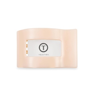 image:imageTELETIES  Large Flat Rectangle Clip  For Thick Hair  For Lounging Travel Yoga amp More  Strong Grip Bendable Teeth Comfortable LayBack Design  All Hair Textures  Coconut WhiteAlmond Beige