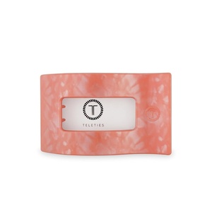 image:imageTELETIES  Large Flat Rectangle Clip  Ideal for Thick Hair  For Lying Down Yoga Driving amp More  Strong Grip Bendable Teeth Comfortable Curved Design All Hair Textures Spring SplashDreamsicle