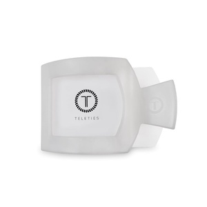 image:imageTELETIES  Large Flat Square Clip  For Lying Down Yoga Driving amp More  Strong Grip Bendable Teeth Comfortable Curved Design  Ideal for Thick Hair  Core Collection  Almond BeigeCoconut White