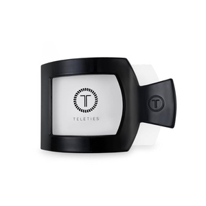 image:imageTELETIES  Large Flat Square Clip  For Lying Down Yoga Driving amp More  Strong Grip Bendable Teeth Comfortable Curved Design  Ideal for Thick Hair  Core Collection  Almond BeigeJet Black