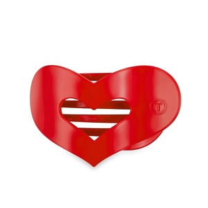 image:imageTELETIES  Large Heart Flat Clip  Ideal for Thick Hair  For Lying Down Yoga Driving amp More  Strong Grip Bendable Teeth Comfortable Curved Design  All Hair Textures  Valentines  Red Heart1 Count Pack of 1