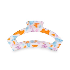 image:imageTELETIES  Large Open Claw Clip  Strong Grip Bendable Teeth Comfortable Cutout Design  Ideal for Long Thick Curly or Wavy Hair  For All Hair Textures  Spring Collection  Fly AwayFly Away