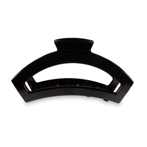 image:imageTELETIES  Large Open Claw Clip  Strong Grip Bendable Teeth Comfortable Open Cutout Design  Ideal for Long Thick Curly or Wavy Hair  For All Hair Textures  Blonde TortoiseJet Black