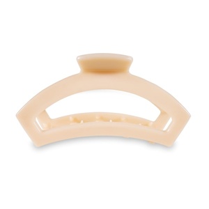 image:imageTELETIES  Large Open Claw Clip  Strong Grip Bendable Teeth Comfortable Open Cutout Design  Ideal for Long Thick Curly or Wavy Hair  For All Hair Textures  Blonde TortoiseAlmond Beige