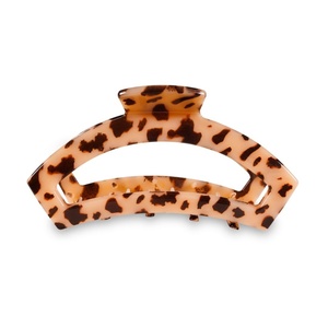 image:imageTELETIES  Large Open Claw Clip  Strong Grip Bendable Teeth Comfortable Open Cutout Design  Ideal for Long Thick Curly or Wavy Hair  For All Hair Textures  Blonde TortoiseBlonde Tortoise