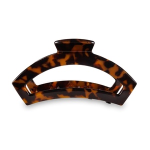 image:imageTELETIES  Large Open Claw Clip  Strong Grip Bendable Teeth Comfortable Open Cutout Design  Ideal for Long Thick Curly or Wavy Hair  For All Hair Textures  Blonde TortoiseTortoise