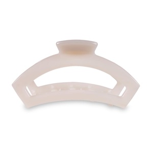 image:imageTELETIES  Large Open Claw Clip  Strong Grip Bendable Teeth Comfortable Open Cutout Design  Ideal for Long Thick Curly or Wavy Hair  For All Hair Textures  Blonde TortoiseCoconut White