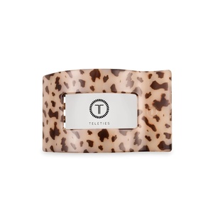 image:imageTELETIES  Medium Flat Rectangle Clip  For MediumThick Hair  For Lounging Travel Yoga amp More  Strong Grip Bendable Teeth Comfortable LayBack Design  All Hair Textures  Coconut WhiteBlonde Tortoise