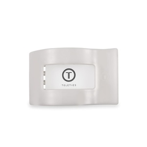 image:imageTELETIES  Medium Flat Rectangle Clip  For MediumThick Hair  For Lounging Travel Yoga amp More  Strong Grip Bendable Teeth Comfortable LayBack Design  All Hair Textures  Coconut WhiteCoconut White