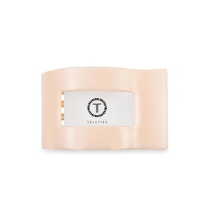 image:imageTELETIES  Medium Flat Rectangle Clip  For MediumThick Hair  For Lounging Travel Yoga amp More  Strong Grip Bendable Teeth Comfortable LayBack Design  All Hair Textures  Coconut WhiteAlmond Beige