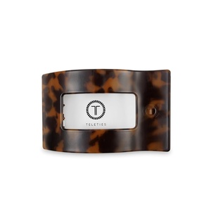 image:imageTELETIES  Medium Flat Rectangle Clip  For MediumThick Hair  For Lounging Travel Yoga amp More  Strong Grip Bendable Teeth Comfortable LayBack Design  All Hair Textures  Coconut WhiteTortoise