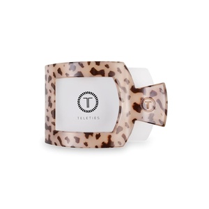 image:imageTELETIES  Medium Flat Square Clip  For Lying Down Yoga Driving amp More  Strong Grip Bendable Teeth Comfortable Curved Design  Ideal for Medium Hair  Core Collection  Blonde TortoiseBlonde Tortoise