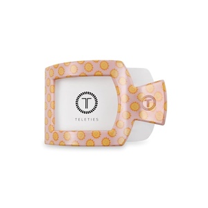 image:imageTELETIES  Medium Flat Square Clip  For Lying Down Yoga Driving amp More  Strong Grip Bendable Teeth Comfortable Curved Design  Ideal for Medium Hair  Spring Collection  Sunny Days AheadSunny Days Ahead