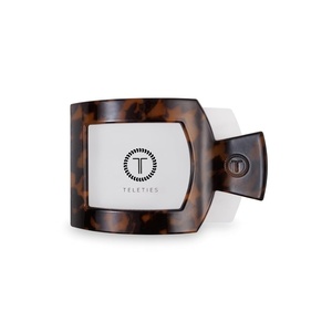 image:imageTELETIES  Medium Flat Square Clip  For Lying Down Yoga Driving amp More  Strong Grip Bendable Teeth Comfortable Curved Design  Ideal for Medium Hair  Core Collection  Blonde TortoiseTortoise