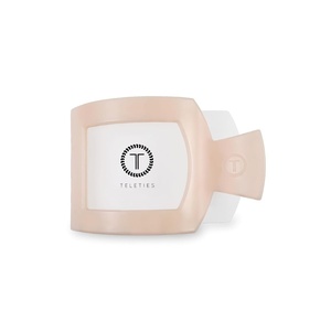 image:imageTELETIES  Medium Flat Square Clip  For Lying Down Yoga Driving amp More  Strong Grip Bendable Teeth Comfortable Curved Design  Ideal for Medium Hair  Core Collection  Blonde TortoiseAlmond Beige