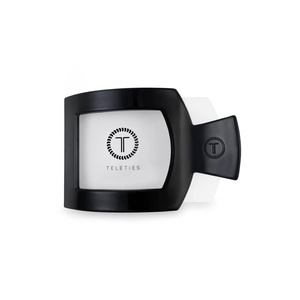 image:imageTELETIES  Medium Flat Square Clip  For Lying Down Yoga Driving amp More  Strong Grip Bendable Teeth Comfortable Curved Design  Ideal for Medium Hair  Core Collection  Blonde TortoiseJet Black