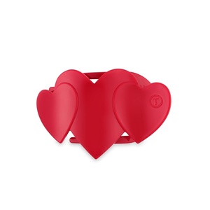 image:imageTELETIES  Medium Heart to Heart Flat Clip  For MediumThick Hair  For Lounging Travel Yoga amp More Strong Grip Bendable Teeth Comfortable LayBack Design All Hair Textures Valentines Red