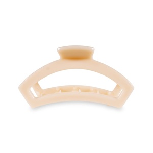 image:imageTELETIES  Medium Open Hair Clip  For Thin to MediumThick Hair  Strong Grip Bendable Teeth Comfortable Cutout Design  All Hair Textures  Jet BlackAlmond Beige