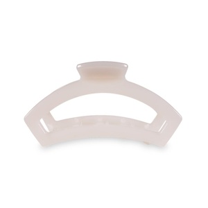 image:imageTELETIES  Medium Open Hair Clip  For Thin to MediumThick Hair  Strong Grip Bendable Teeth Comfortable Cutout Design  All Hair Textures  Jet BlackCoconut White