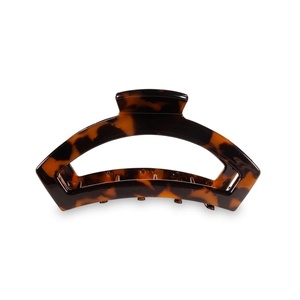 image:imageTELETIES  Medium Open Hair Clip  For Thin to MediumThick Hair  Strong Grip Bendable Teeth Comfortable Cutout Design  All Hair Textures  Jet BlackTortoise