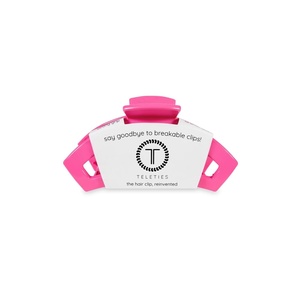 image:imageTELETIES  Open Small Hair Clip  For Thin or Short Hair  Claw Clips for Women  Strong Grip Bendable Teeth Comfortable Curved Design  For All Textures  Tropical PunchTropical Punch