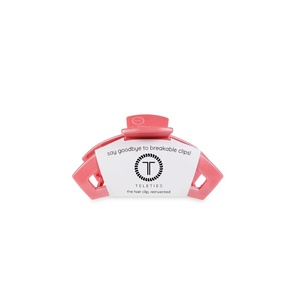 image:imageTELETIES  Open Tiny Hair Clip  Spring Collection  Hair Claw Clips for Women  Strong Grip Bendable Teeth Curved Design  For All Hair Types and Textures  Calming CoralCalming Coral
