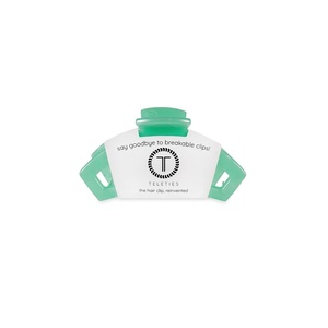 image:imageTELETIES  Open Tiny Hair Clip For Super Thin Hair Little Kids Halfup Hairstyles  Strong Grip Bendable Teeth Comfortable Curved Design Mini Claw Clip  Spring  Blue LagoonSpring Splash  Tiny