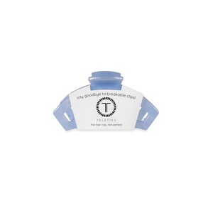 image:imageTELETIES  Open Tiny Hair Clip For Super Thin Hair Little Kids Halfup Hairstyles  Strong Grip Bendable Teeth Comfortable Curved Design Mini Claw Clip  Spring  Blue LagoonBlue Lagoon  Tiny