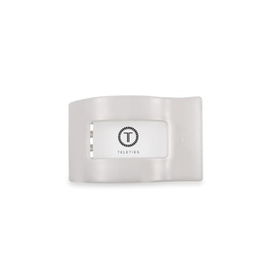 image:imageTELETIES  Small Flat Rectangle Clip  For ThinMedium Hair  For Lounging Travel Yoga amp More  Strong Grip Bendable Teeth Comfortable LayBack Design  All Hair Textures  TortoiseCoconut White