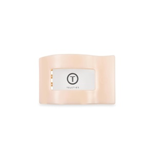 image:imageTELETIES  Small Flat Rectangle Clip  For ThinMedium Hair  For Lounging Travel Yoga amp More  Strong Grip Bendable Teeth Comfortable LayBack Design  All Hair Textures  TortoiseAlmond Beige