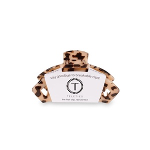 image:imageTELETIES  Small Open Hair Clip  Hair Claw Clips for Women  Strong Grip Bendable Teeth Comfortable Cutout Design  For Thin to Medium Thick Hair  All Hair Types amp Textures  Jet BlackBlonde Tortoise