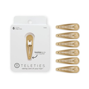 image:imageTELETIES  Snap Clip  SnagFree Design  Hair Clip Barrette for Women amp Girls  Gentle Yet Secure Hold  Smooth Finish  For All Hair Types amp Textures  One Size 175  6 Count  BronzeGold