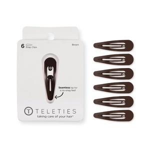 image:imageTELETIES  Snap Clip  SnagFree Design  Hair Clip Barrette for Women amp Girls  Gentle Yet Secure Hold  Smooth Finish  For All Hair Types amp Textures  One Size 175  6 Count  BronzeBrown