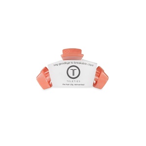 image:imageTELETIES  Tiny Classic Hair Clip For Super Thin Hair Little Kids Halfup Hairstyles  Strong Grip Bendable Teeth Comfortable Curved Design Mini Claw Clip  Spring SplashDreamsicle  Tiny