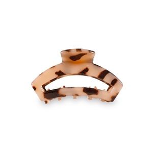 image:imageTELETIES  Tiny Open Hair Clip  For Super Thin Hair Little Kids Halfup Hairstyles  Strong Grip Bendable Teeth Open Cutout Design  Mini Claw Clip  For All Hair Textures  Coconut WhiteBlonde Tortoise