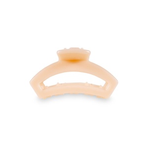 image:imageTELETIES  Tiny Open Hair Clip  For Super Thin Hair Little Kids Halfup Hairstyles  Strong Grip Bendable Teeth Open Cutout Design  Mini Claw Clip  For All Hair Textures  Coconut WhiteAlmond Beige