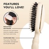 image:imageTELETIES  Boar Bristle Brush  Smooth Finish amp Shine  For Slick Back Styles Short Hair Edge Control amp Mens Grooming  BuiltIn Mirror amp Storage  Removable Cleaner  All Hair Types  TanTan