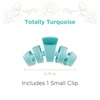 image:imageTELETIES  Classic Small Hair Clip  Spring Collection  Hair Claw Clips for Women  Strong Grip Bendable Teeth Curved Design  For All Hair Types and Textures  Totally Turquoise