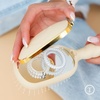 image:imageTELETIES  Detangler Hair Brush for Fine Hair  Detangling Paddle Brush  No PullingBreakage  Gentle Glide Anti Static Bristles  BuiltIn Mirror amp Storage  Removable Cleaner  TanTan