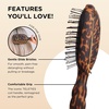 image:imageTELETIES  Detangler Hair Brush for Fine Hair  Detangling Paddle Brush  No PullingBreakage  Gentle Glide Anti Static Bristles  BuiltIn Mirror amp Storage  Removable Cleaner  TanTortoise