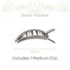 image:imageTELETIES  Medium Flat Square Hair Clip  Fall Collection  Hair Claw Clips for Women  Strong Grip Bendable Teeth Curved Design  For All Hair Types and Textures  Burgundy BlissSilver Flames