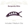 image:imageTELETIES  Medium Flat Square Hair Clip  Fall Collection  Hair Claw Clips for Women  Strong Grip Bendable Teeth Curved Design  For All Hair Types and Textures  Burgundy BlissBurgundy Bliss