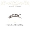 image:imageTELETIES  Small Flat Square Hair Clip  Fall Collection  Hair Claw Clips for Women  Strong Grip Bendable Teeth Curved Design  For All Hair Types and Textures  ToastedSilver Flames