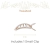 image:imageTELETIES  Small Flat Square Hair Clip  Fall Collection  Hair Claw Clips for Women  Strong Grip Bendable Teeth Curved Design  For All Hair Types and Textures  ToastedToasted